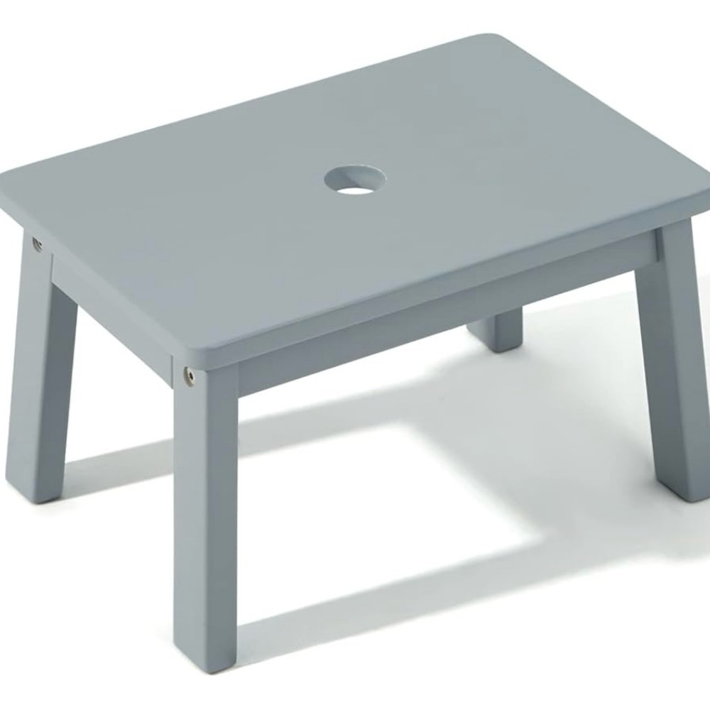 HOUCHICS Solid Birch Wooden Step Stool for Kids/GRAY-style 1